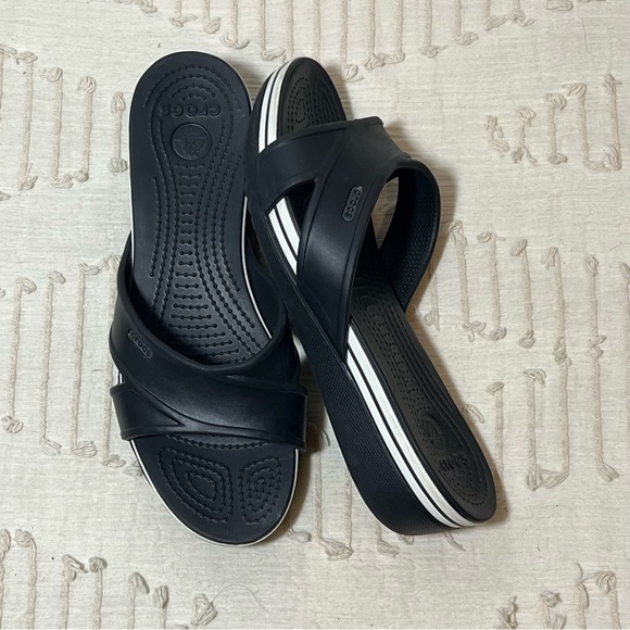 CROCS Shoes - Crocs Crocband Wedge Slide on Sandals 10